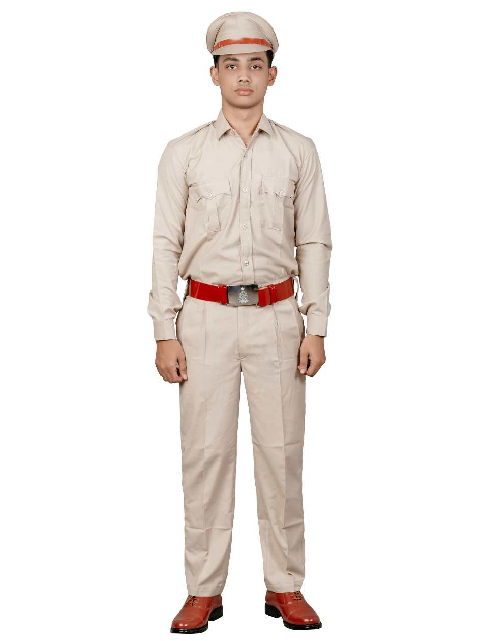 Men's Police Uniform Set – Khaki Full Sleeve Shirt & Pant