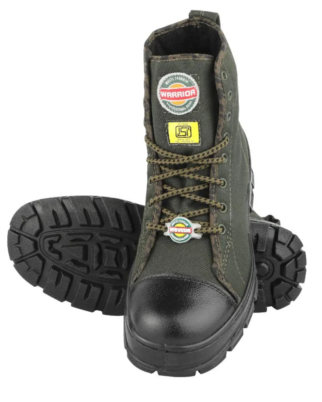 Warrior High Ankle Steel Toe Safety Shoes | Canvas Upper | Anti-Skid PU Sole