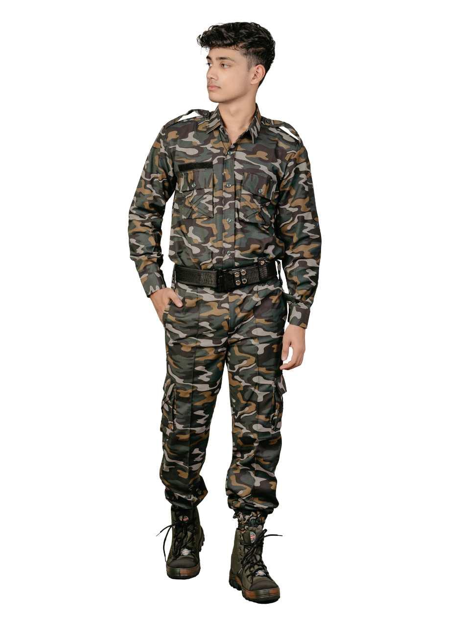 PAVA Men's Camouflage Army Combat Uniform Set | Full Sleeve Tactical Shirt & Cargo Pants - Image 2