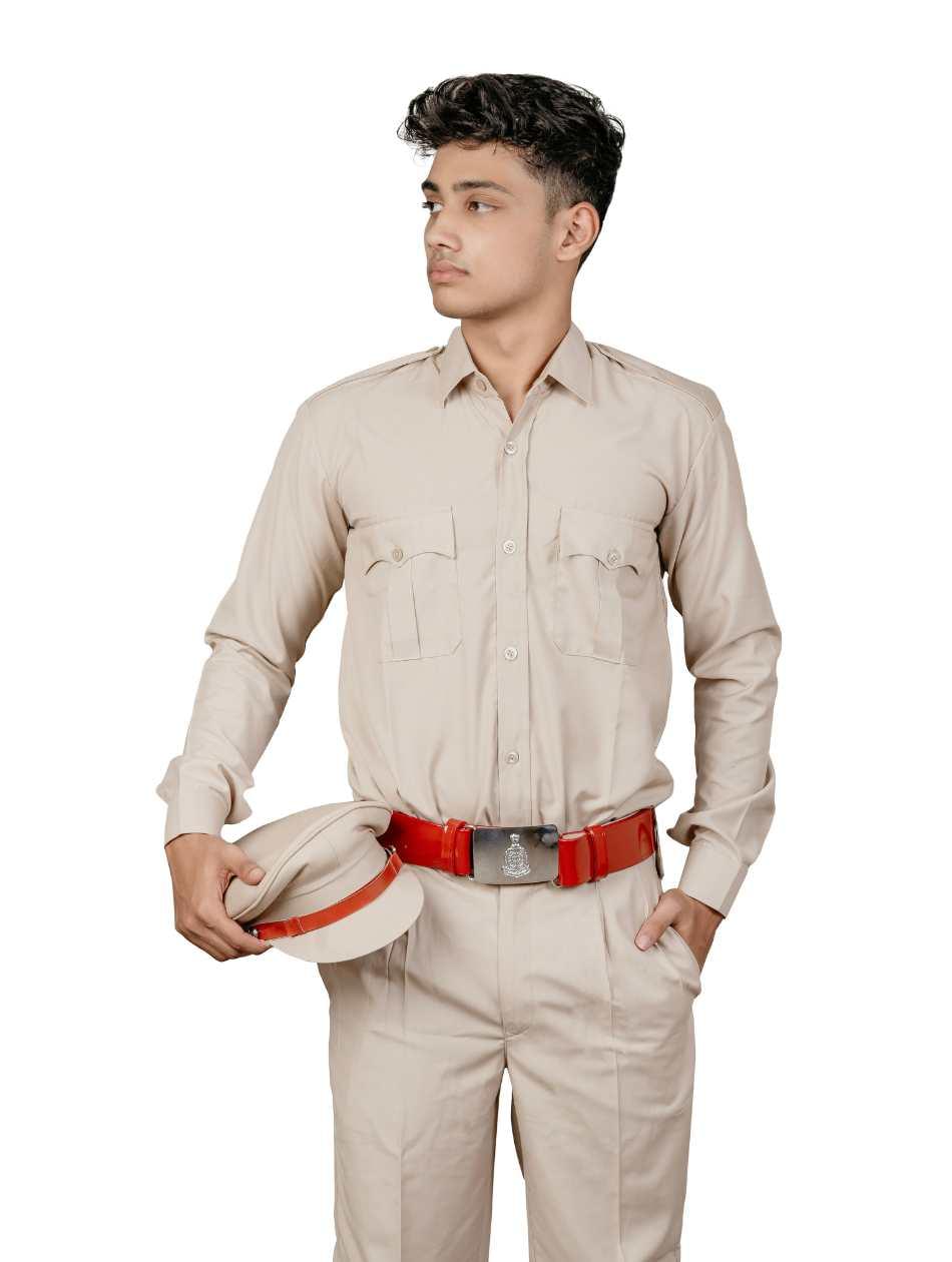 Men's Police Uniform Set – Khaki Full Sleeve Shirt & Pant - Image 2